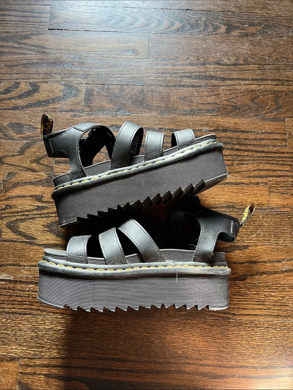 Dr. Martens Black Platform Strappy Sandals